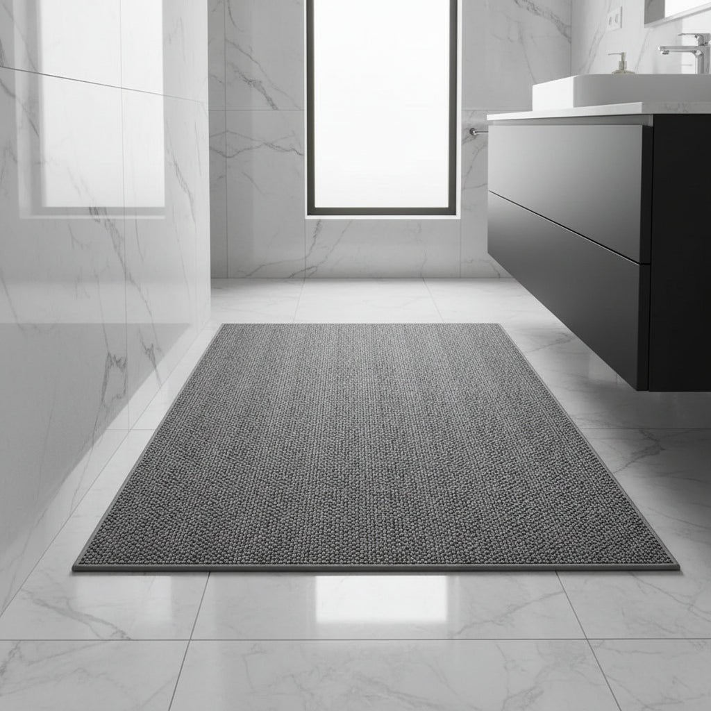 Bath Mat Floor Indoor Door Absorbent Textured Loop Pile Quick Dry Bathroom - Image 1