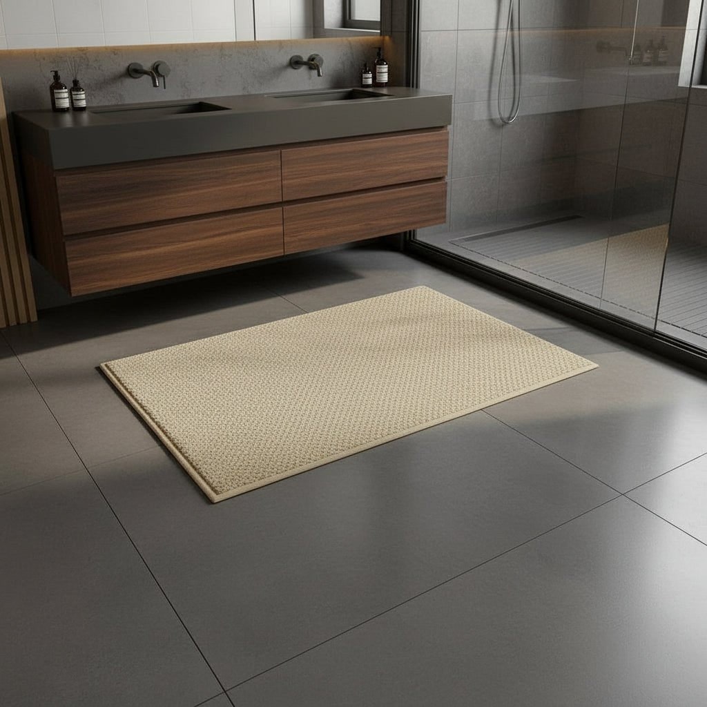 Bath Mat Floor Indoor Door Absorbent Textured Loop Pile Quick Dry Bathroom - Image 2