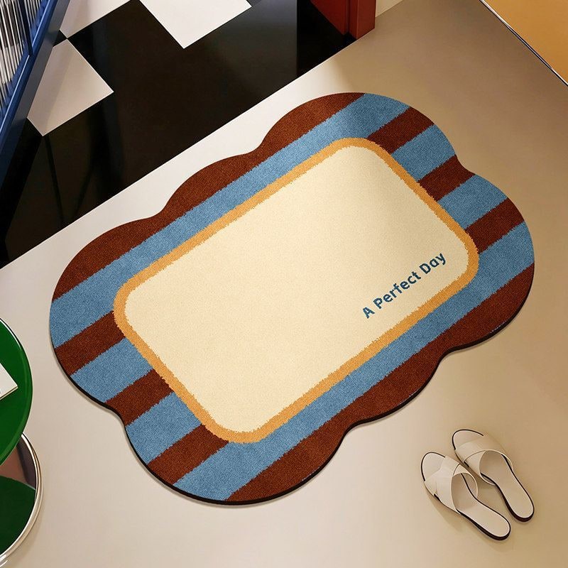 Bath Mats for Bathroom Non Slip Cotton with Quick Dry Plush Tufted Scalloped Edge Sets - Image 3