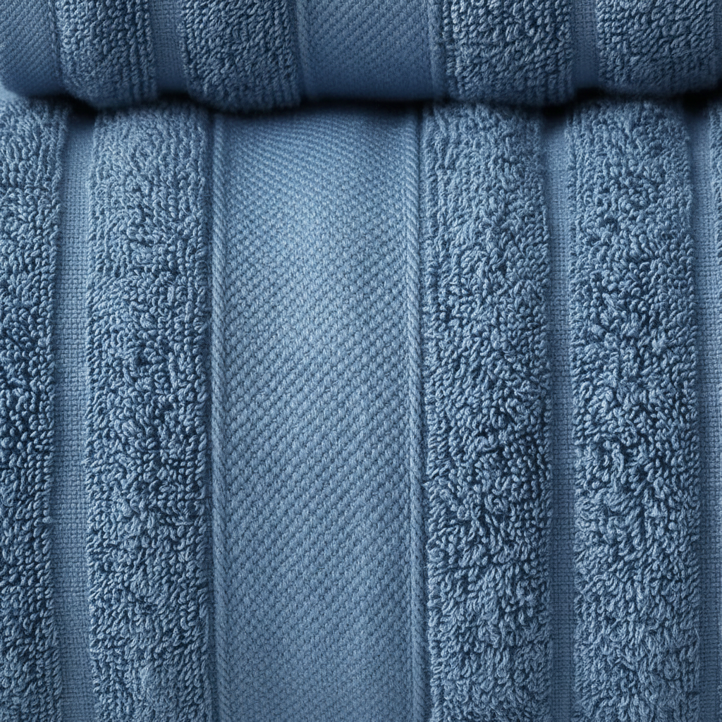 Bath Towel Set for Bathroom with 100% Cotton Ribbed Terry and Absorbent Loop Texture 3-Piece - Image 3