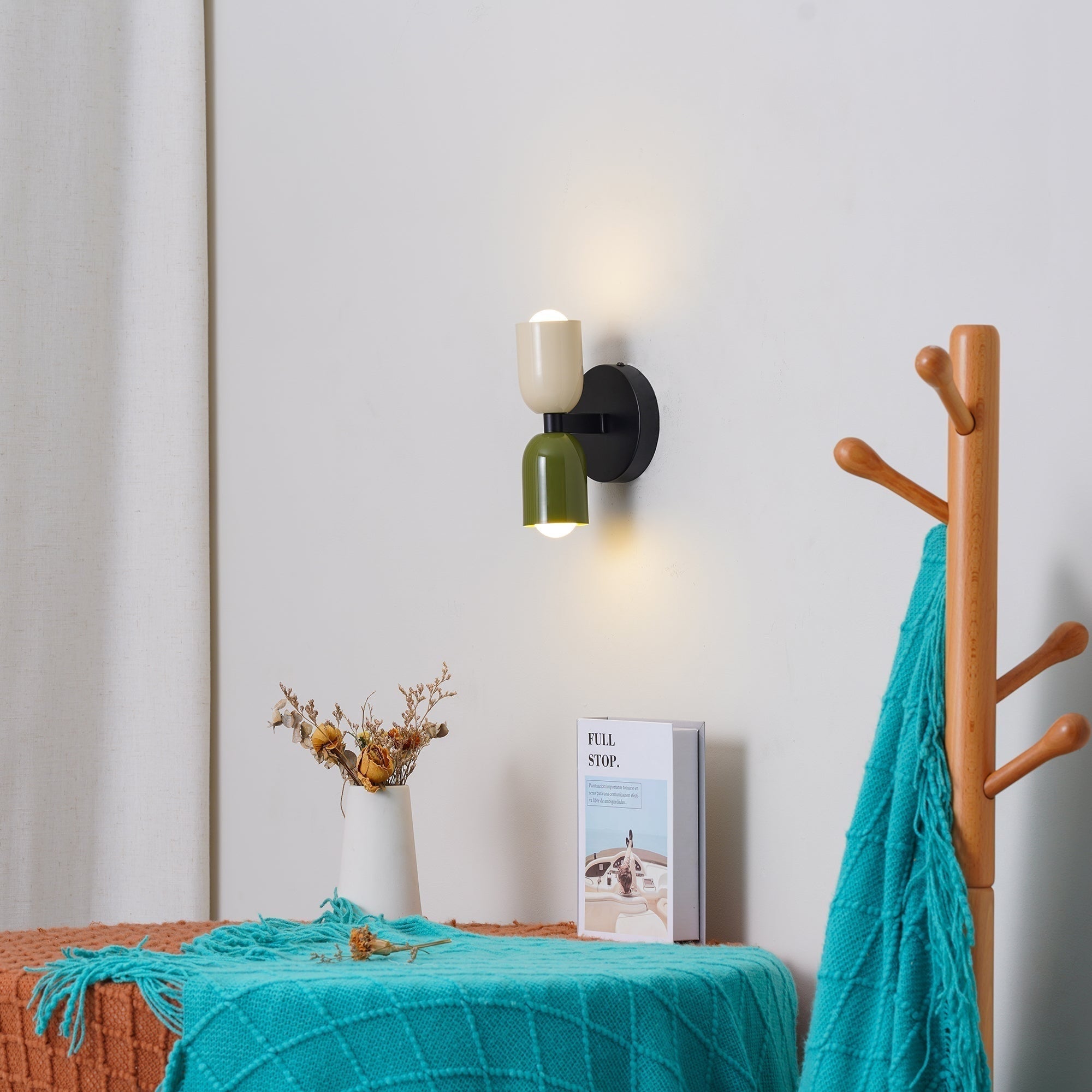 Battery Powered Wall Sconce Lighting with Adjustable Double Heads and Vintage Design - Image 13