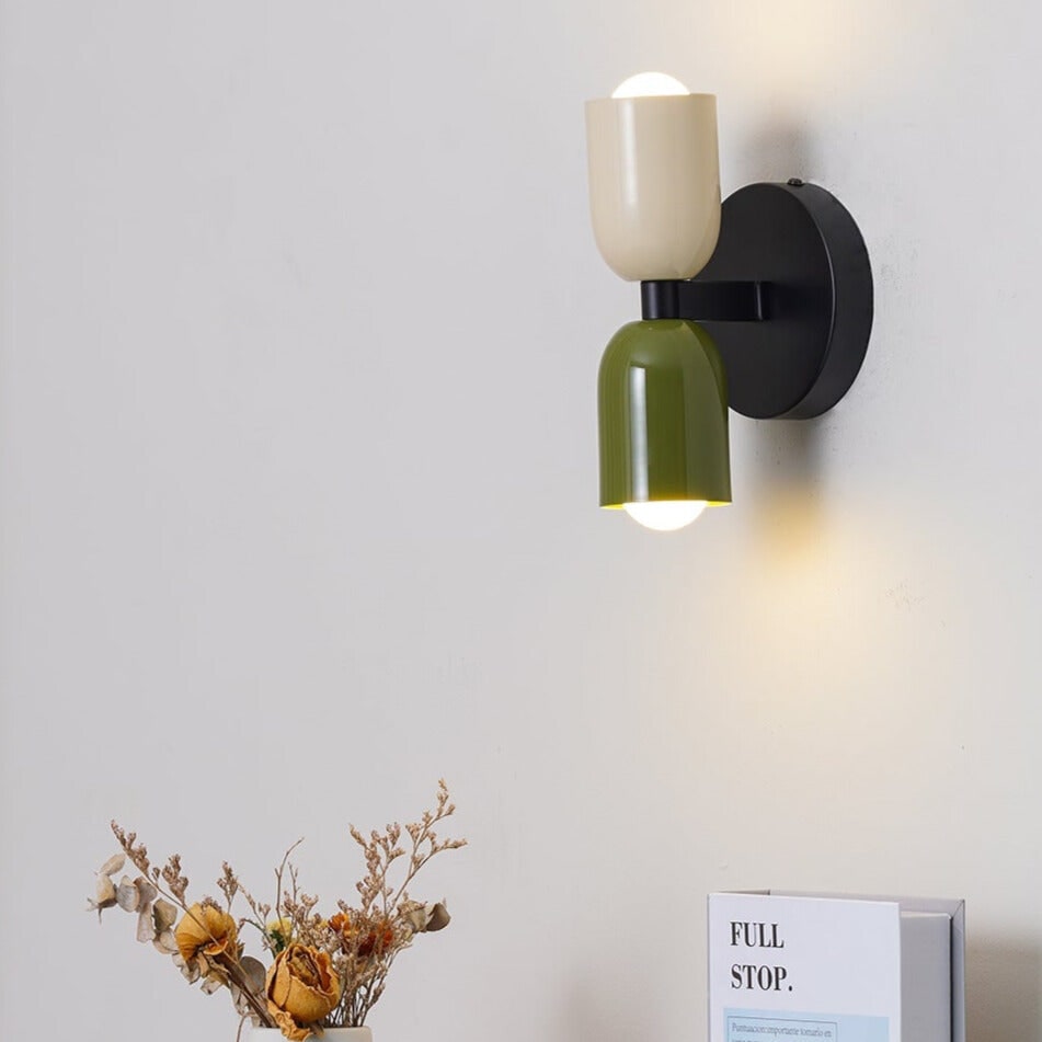 Battery Powered Wall Sconce Lighting with Adjustable Double Heads and Vintage Design - Image 2
