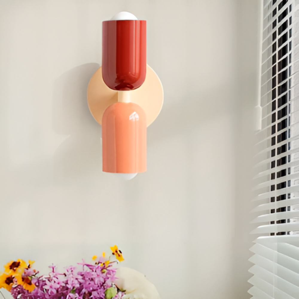 Battery Powered Wall Sconce Lighting with Dual Capsule Shades and Wireless Cordless Design - Image 1