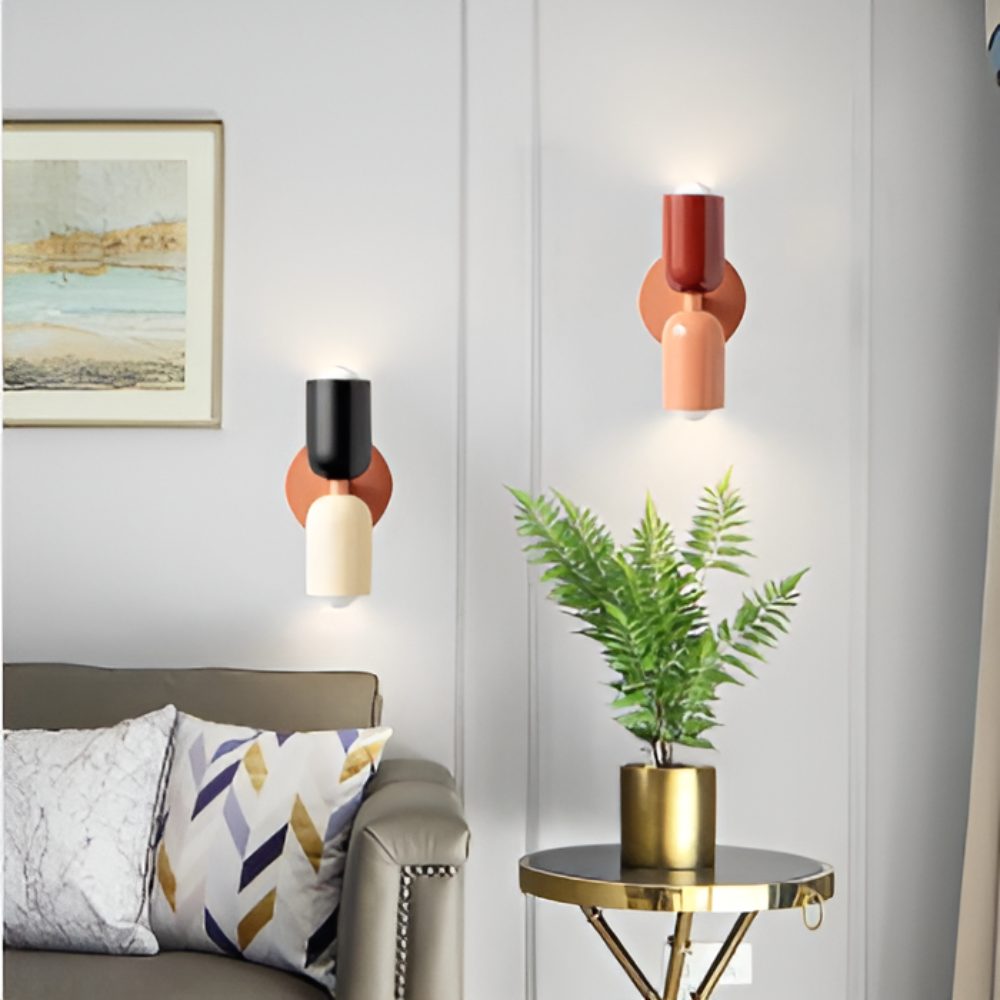 Battery Powered Wall Sconce Lighting with Dual Capsule Shades and Wireless Cordless Design - Image 2