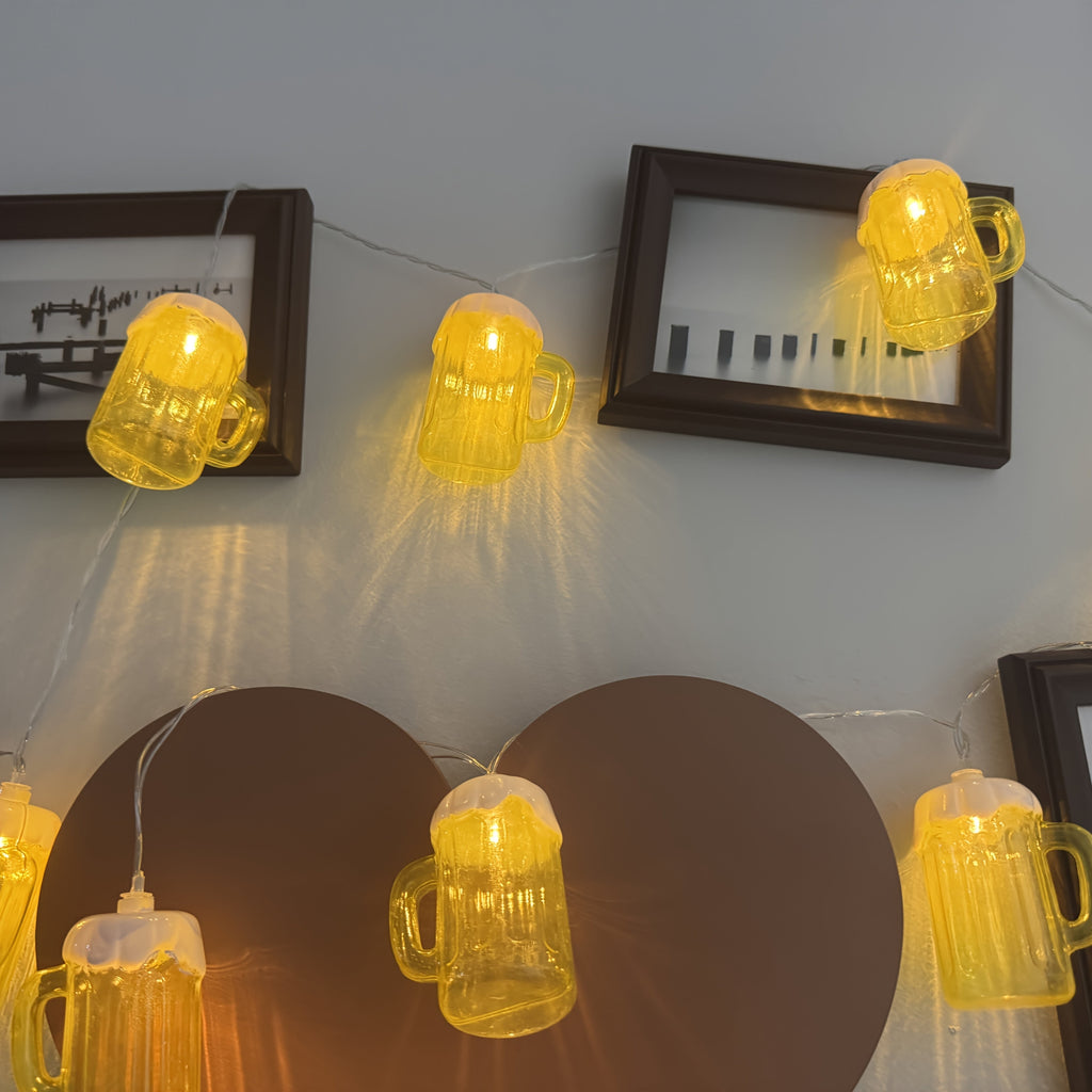 Beer Mug String Lights with Warm White LED Battery Operated Fairy for Oktoberfest Party Décor - Image 10