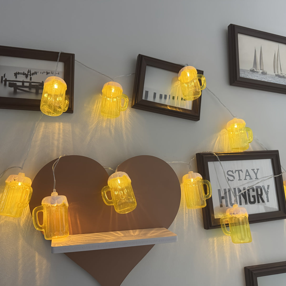 Beer Mug String Lights with Warm White LED Battery Operated Fairy for Oktoberfest Party Décor - Image 4
