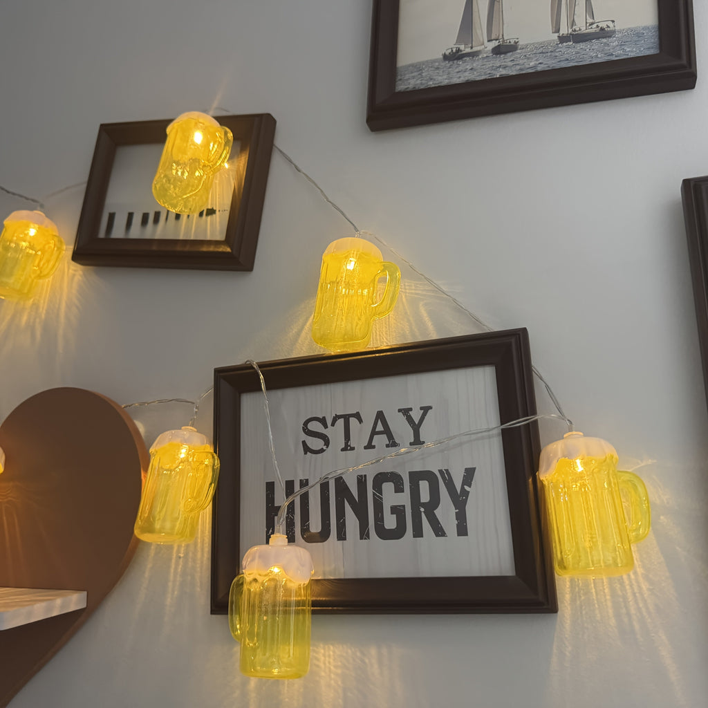 Beer Mug String Lights with Warm White LED Battery Operated Fairy for Oktoberfest Party Décor - Image 9