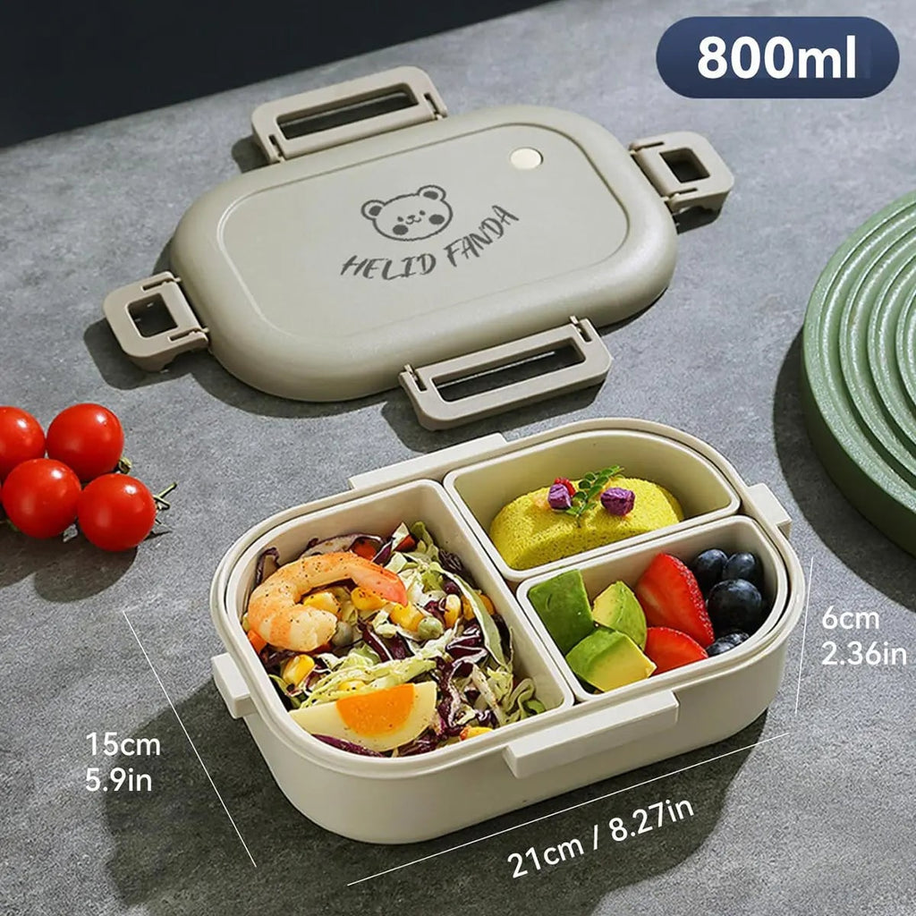 Bento Lunch Box Leak Proof Removable Compartments Snap Lock Portable Microwave Safe - Image 10