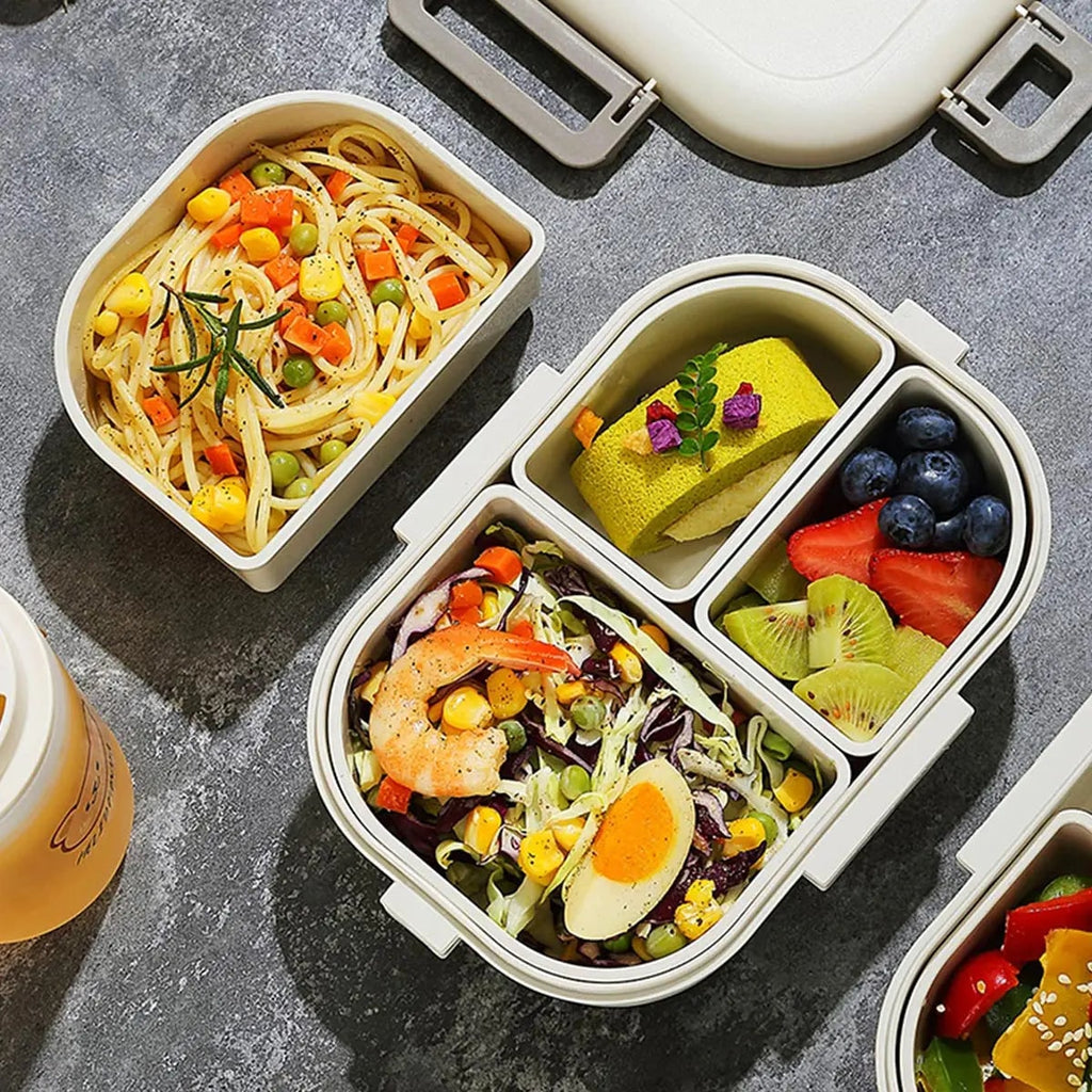 Bento Lunch Box Leak Proof Removable Compartments Snap Lock Portable Microwave Safe - Image 2