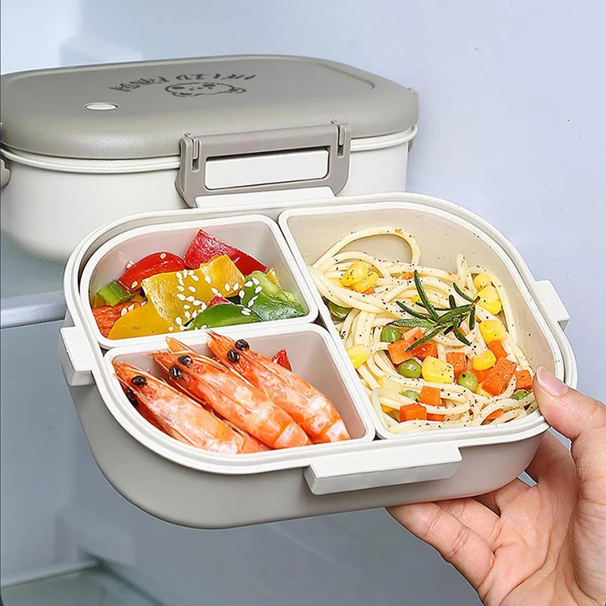 Bento Lunch Box Leak Proof Removable Compartments Snap Lock Portable Microwave Safe - Image 5