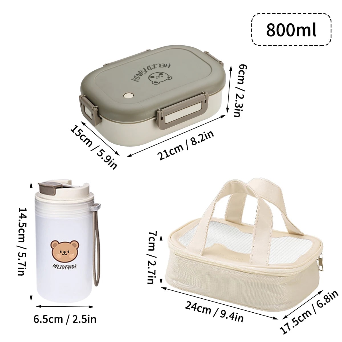 Bento Lunch Box Leak Proof Removable Compartments Snap Lock Portable Microwave Safe - Image 8