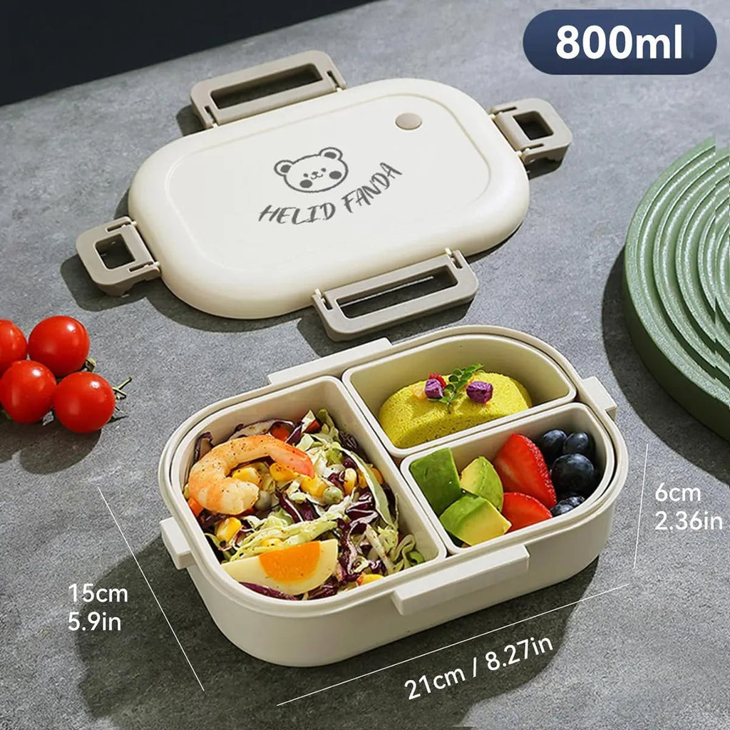 Bento Lunch Box Leak Proof Removable Compartments Snap Lock Portable Microwave Safe - Image 9