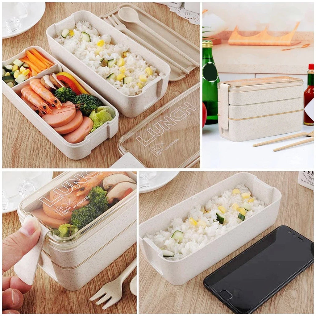 Bento Lunch Box Leak Proof Stackable Portable Compartment Divider Container - Image 3