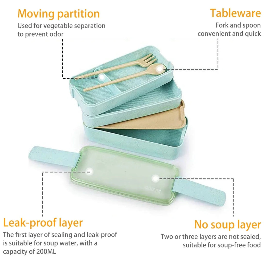 Bento Lunch Box Leak Proof Stackable Portable Compartment Divider Container - Image 6