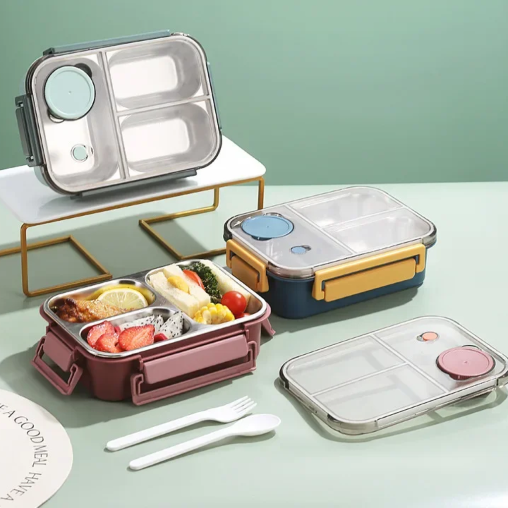 Bento Lunch Box with Stainless Steel Compartments Leak Proof and Portable - Image 11