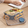 Bento Lunch Box with Stainless Steel Compartments Leak Proof and Portable - Image 4