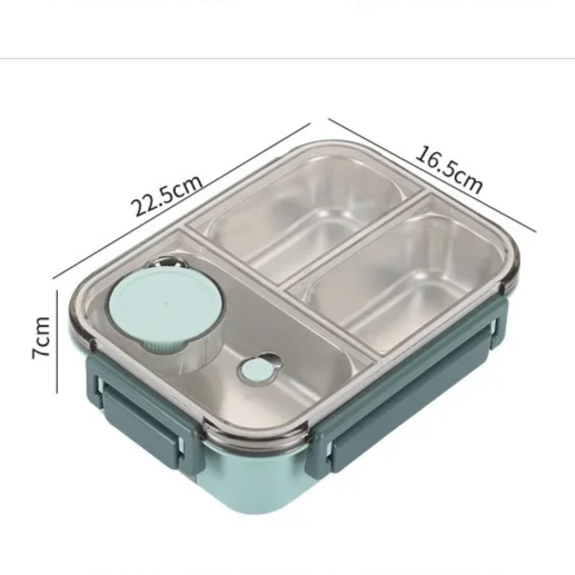 Bento Lunch Box with Stainless Steel Compartments Leak Proof and Portable - Image 7