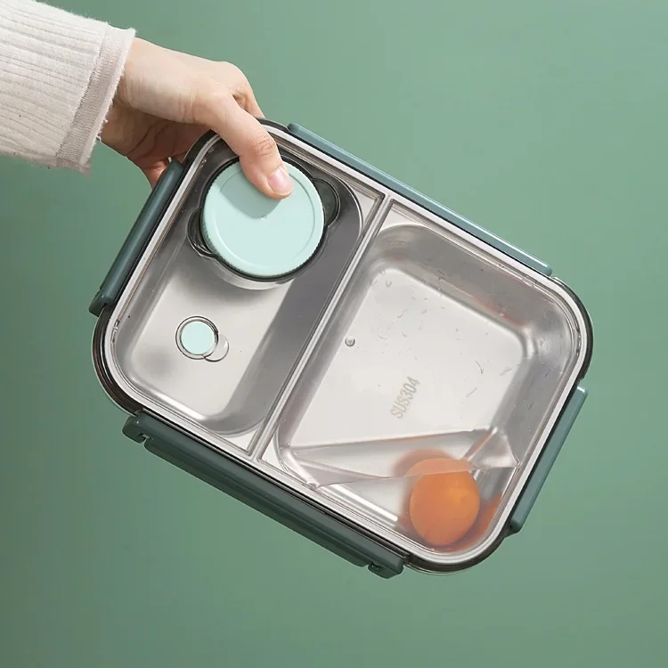 Bento Lunch Box with Stainless Steel Compartments Leak Proof and Portable - Image 9