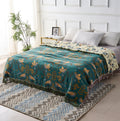 Elegant Teal & Cream Reversible Decorative Blanket
