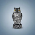 Bird Deterrent Owl Decoy Statue with Realistic Feather Details and Tree Stump Base for Garden - Image 1