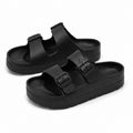 Black Platform Orthopedic Slide Sandals with Cushioned Eva Foam and Adjustable Buckles - Image 1