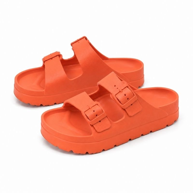 Black Platform Orthopedic Slide Sandals with Cushioned Eva Foam and Adjustable Buckles - Image 14