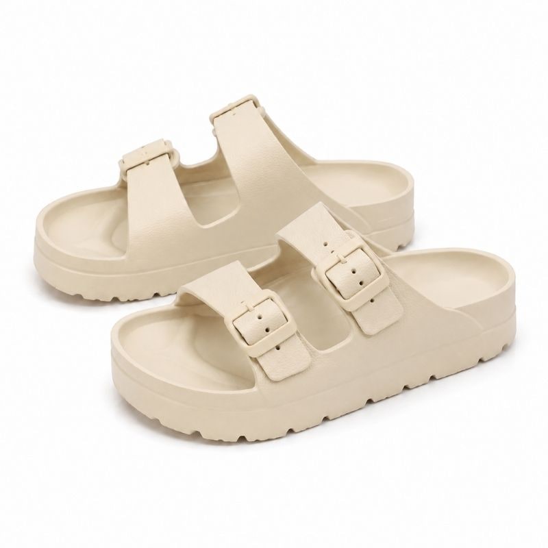Black Platform Orthopedic Slide Sandals with Cushioned Eva Foam and Adjustable Buckles - Image 7