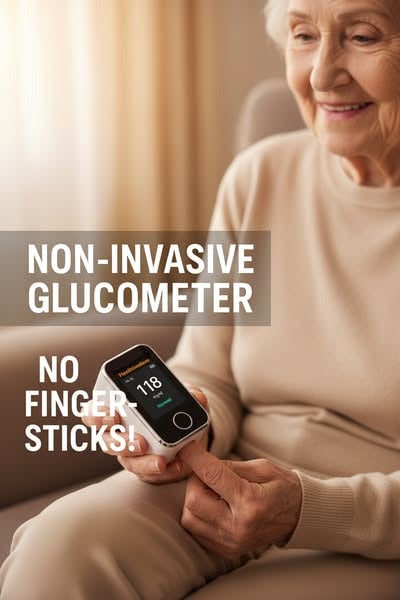Blood Glucose Monitor Non Invasive Fingertip Portable Digital Display No Needles - Image 4