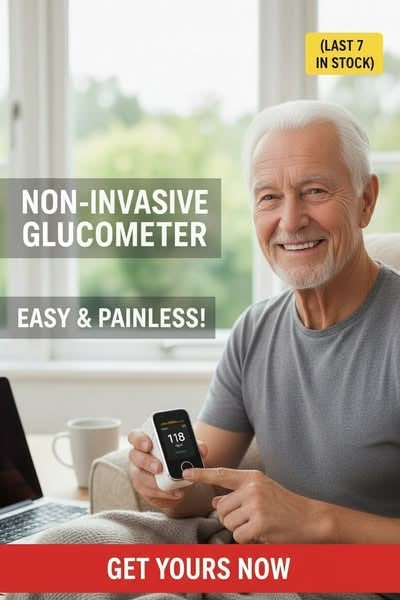 Blood Glucose Monitor Non Invasive Fingertip Portable Digital Display No Needles - Image 5