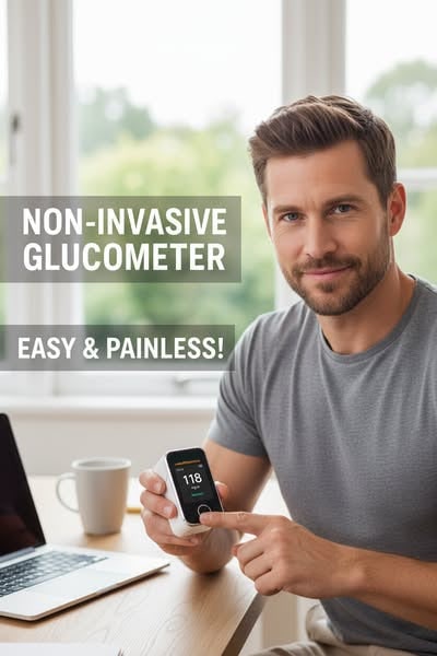 Blood Glucose Monitor Non Invasive Fingertip Portable Digital Display No Needles - Image 6