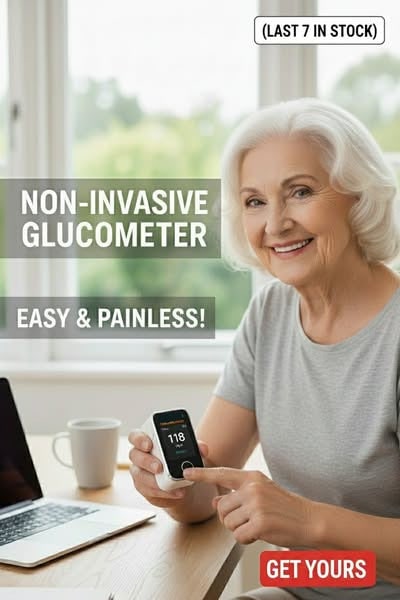 Blood Glucose Monitor Non Invasive Fingertip Portable Digital Display No Needles - Image 7