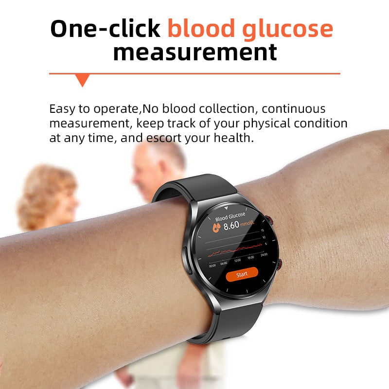 Blood Pressure Smartwatch Heart Rate Monitor Round Face Health Tracking Adjustable Ecg - Image 10