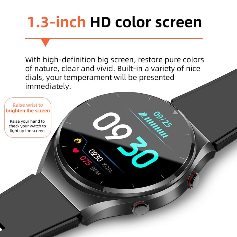 Blood Pressure Smartwatch Heart Rate Monitor Round Face Health Tracking Adjustable Ecg - Image 4