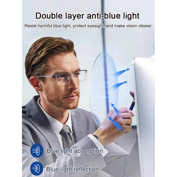 Blue Light Reading Glasses with Lightweight Flexible Temples and Anti-Fatigue Lenses - Image 4