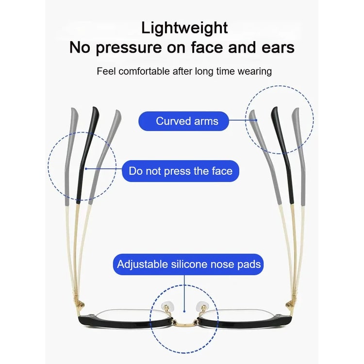 Blue Light Reading Glasses with Lightweight Flexible Temples and Anti-Fatigue Lenses - Image 5