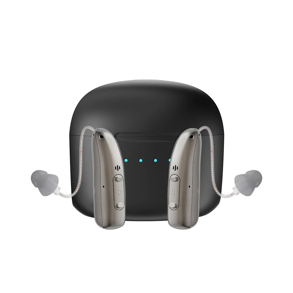 Bluetooth Hearing Aids with Noise Reduction and Rechargeable Battery Case - Image 1