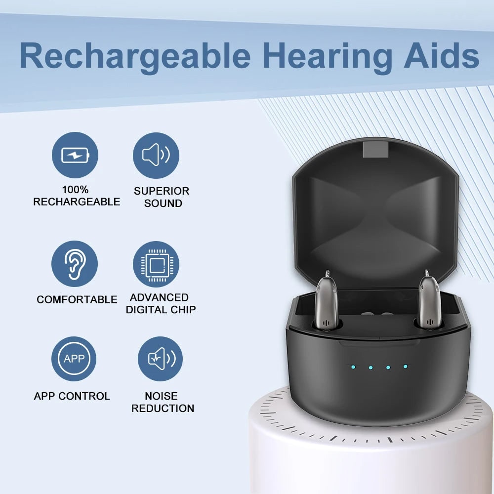 Bluetooth Hearing Aids with Noise Reduction and Rechargeable Battery Case - Image 9