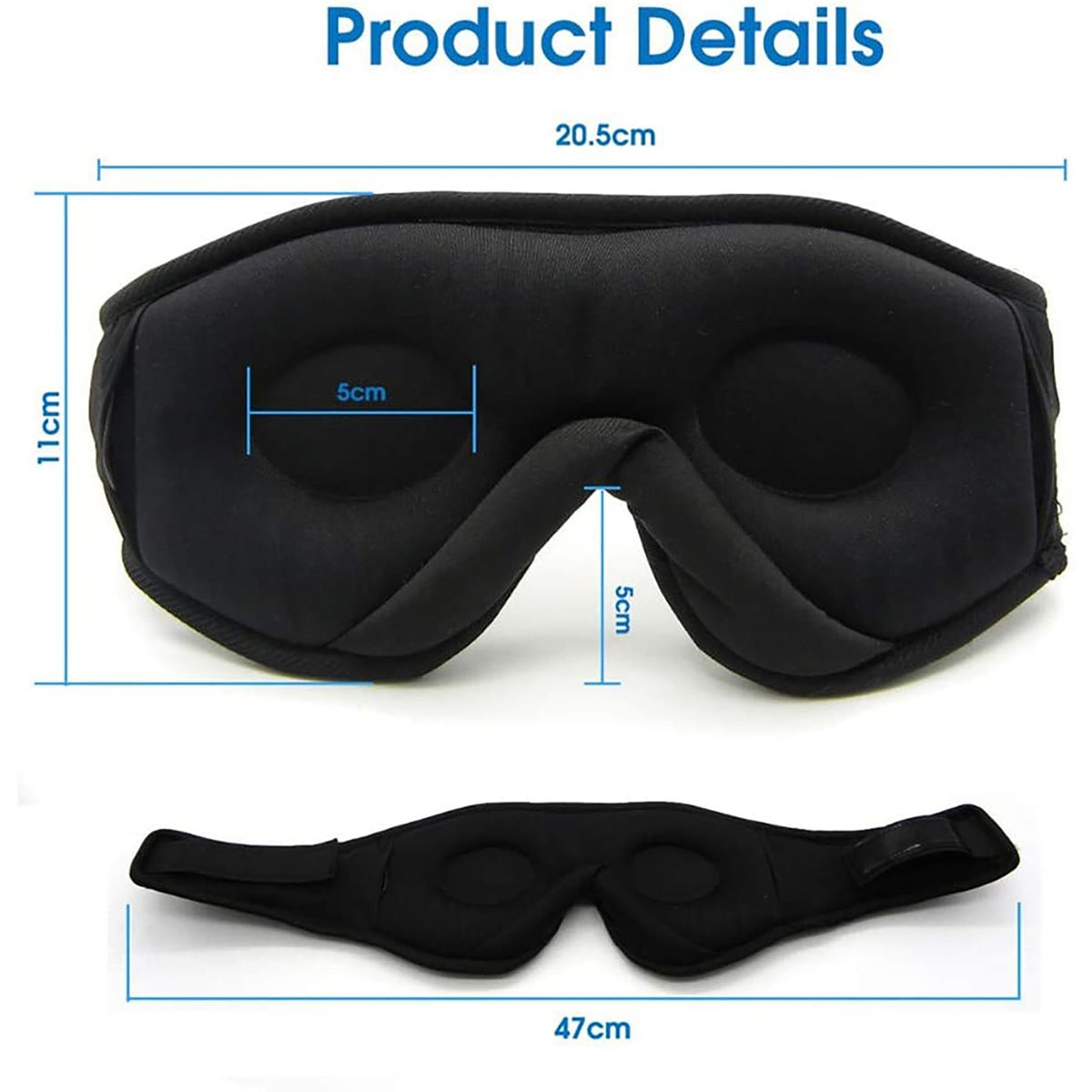 Bluetooth Sleep Mask with Silk and Weighted Design Built-In Headphones and 3D Memory Foam for Eyes - Image 3