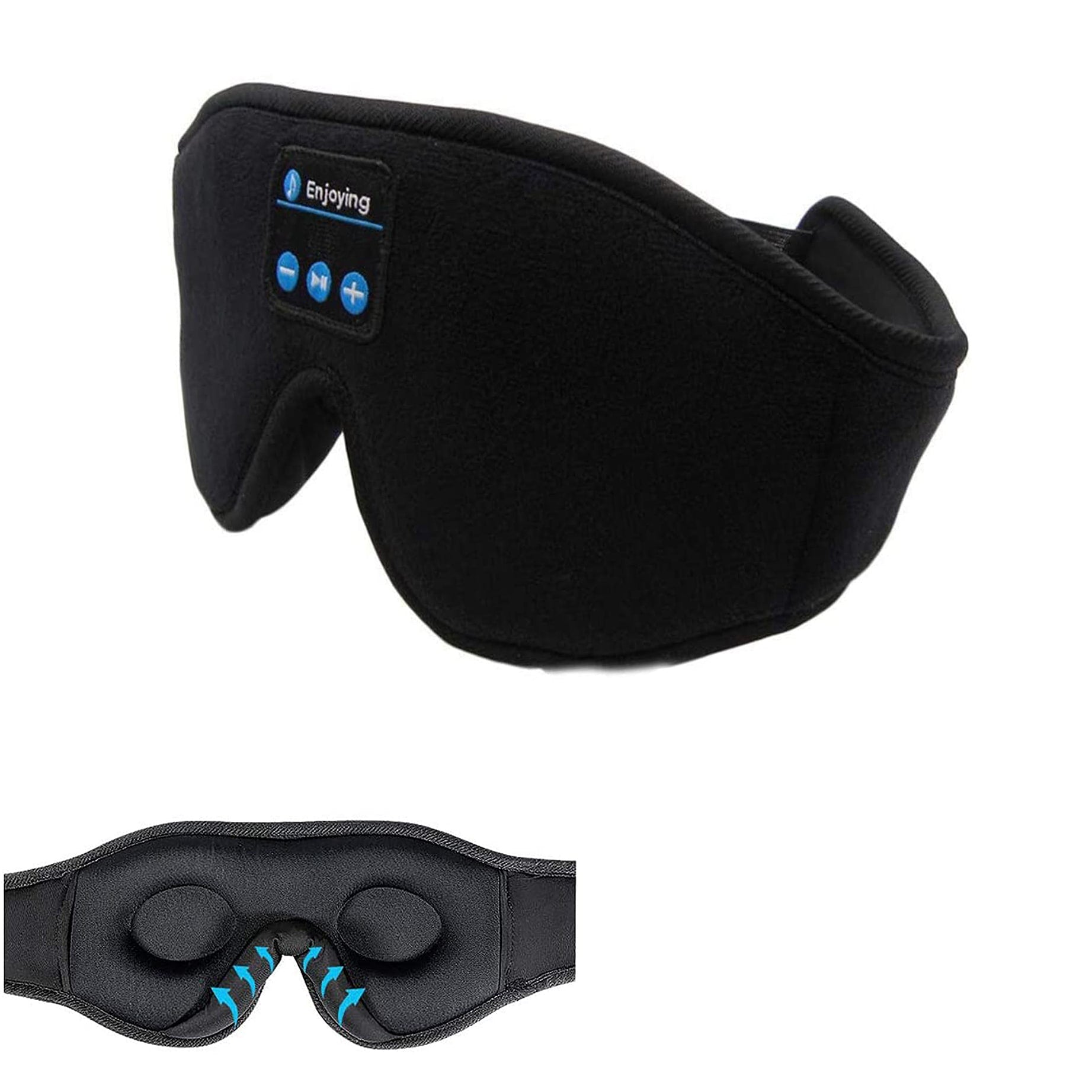 Bluetooth Sleep Mask with Silk and Weighted Design Built-In Headphones and 3D Memory Foam for Eyes - Image 7