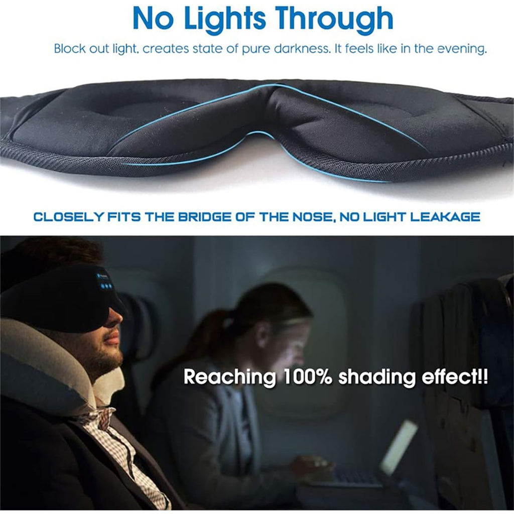 Bluetooth Sleep Mask with Weighted Padding and Built-In Headphones for Blackout Rest Silk - Image 6