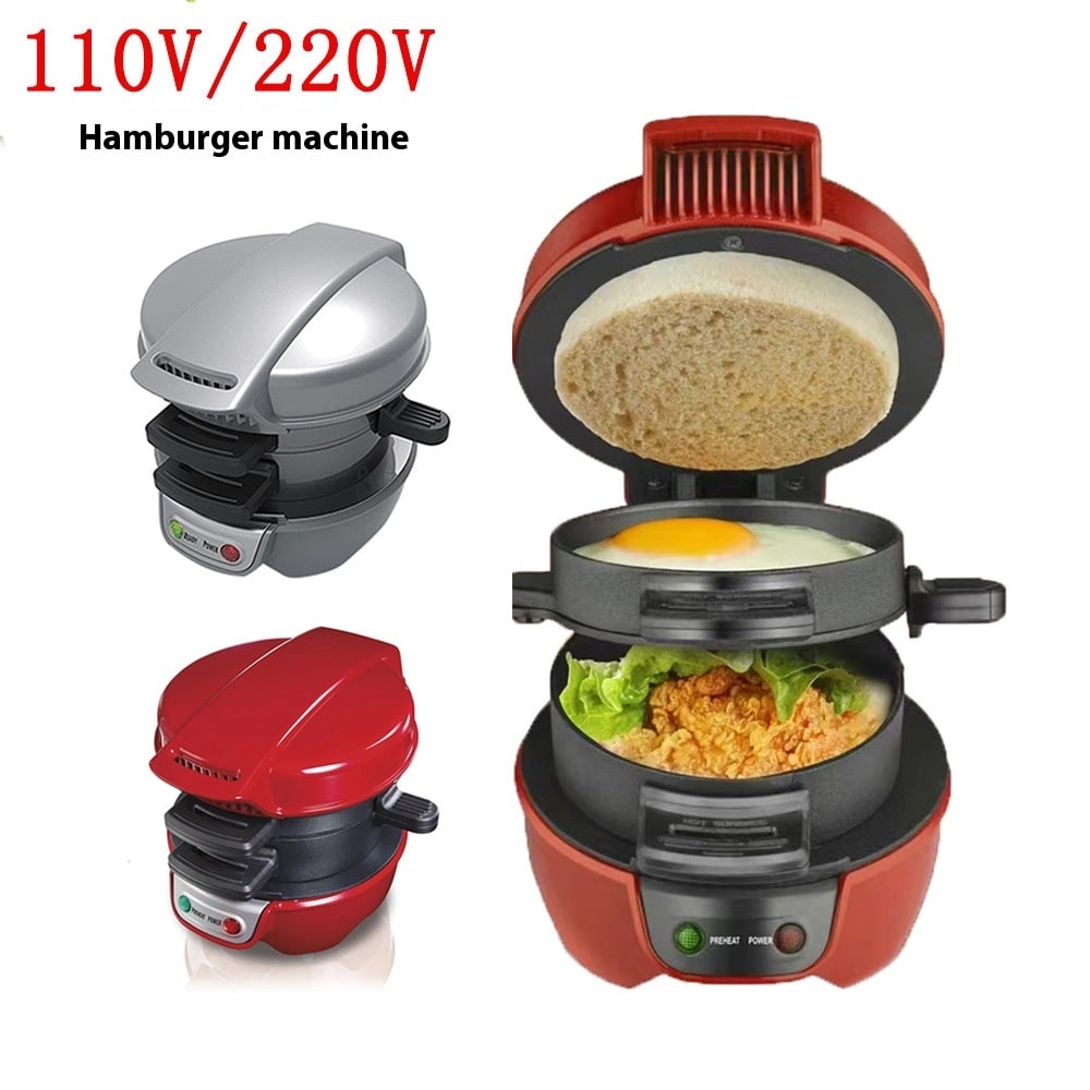 Breakfast Sandwich Maker and Panini Press Machine with Non-Stick Plates and Egg - Image 1