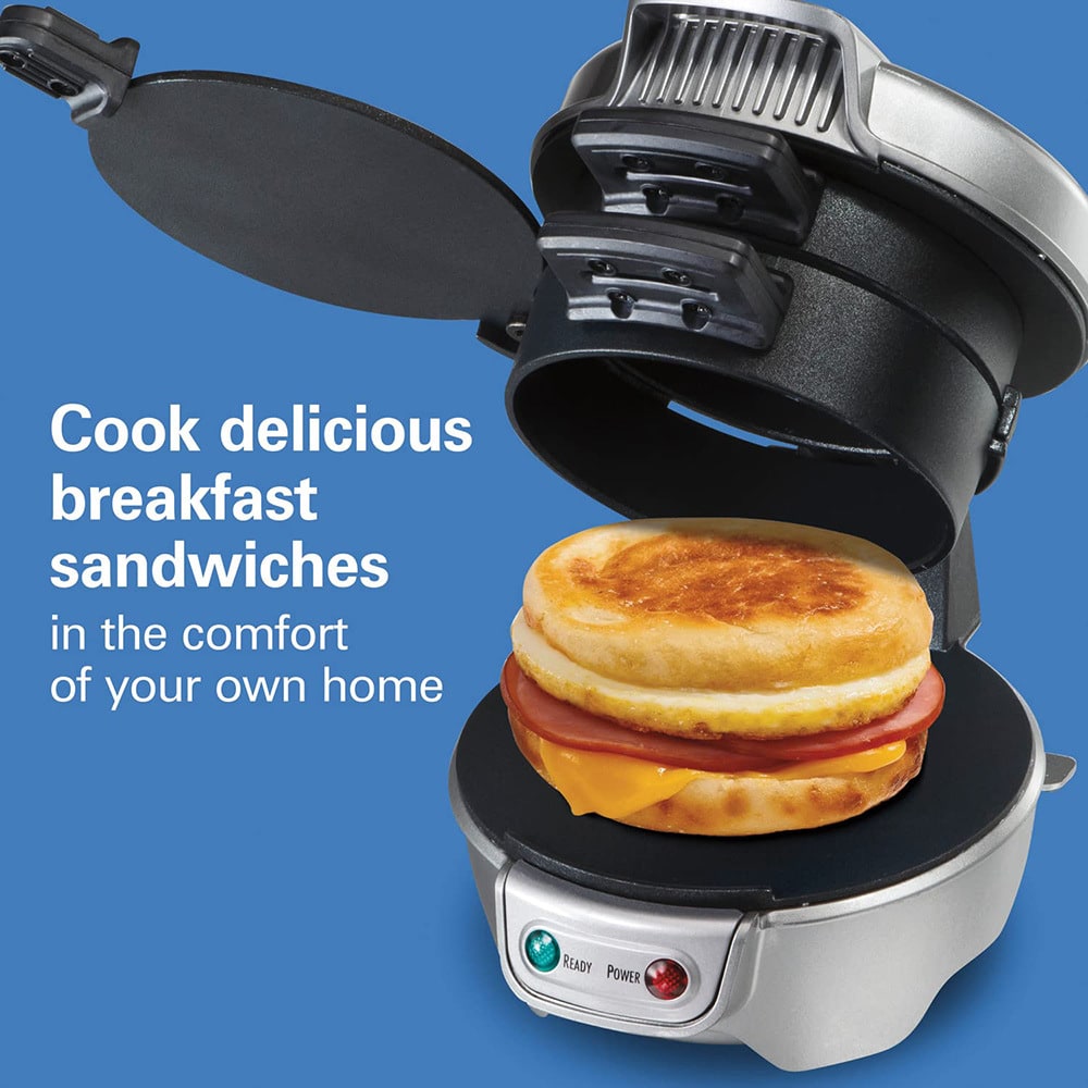 Breakfast Sandwich Maker and Panini Press Machine with Non-Stick Plates and Egg - Image 18