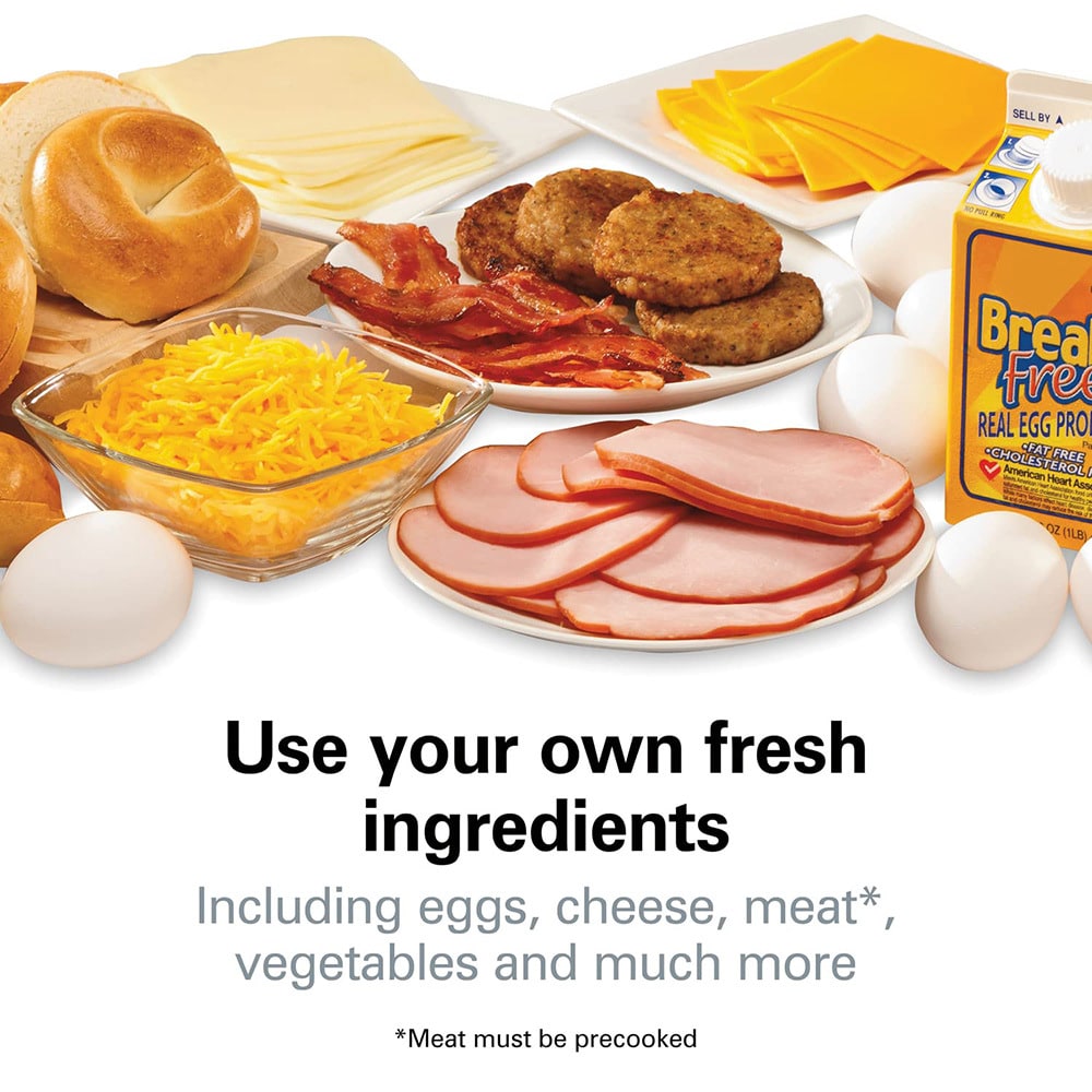 Breakfast Sandwich Maker and Panini Press Machine with Non-Stick Plates and Egg - Image 2