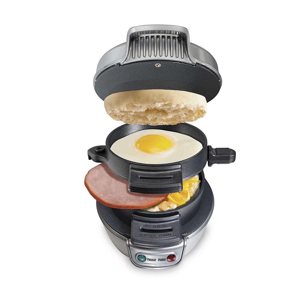 Breakfast Sandwich Maker and Panini Press Machine with Non-Stick Plates and Egg - Image 7