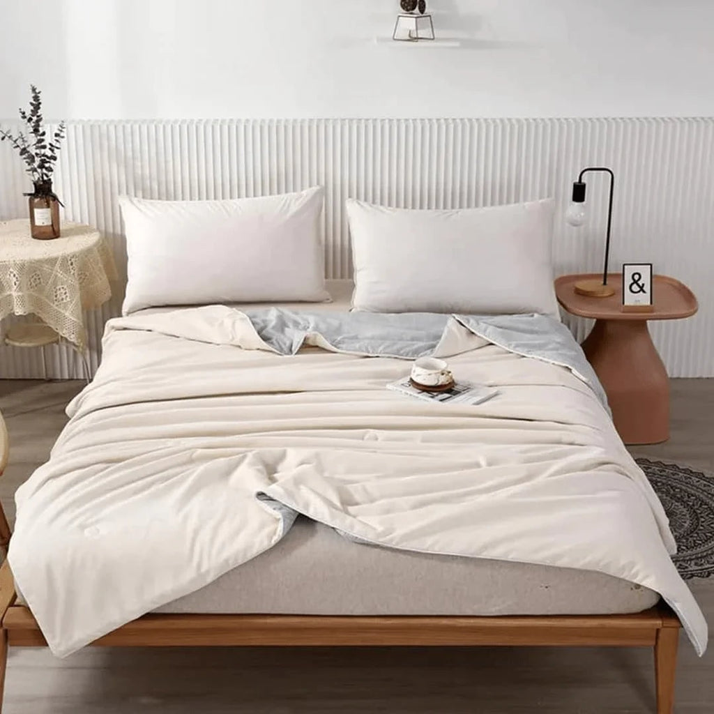 Breathable Cooling Blanket Comforter Summer Double Sided Silky Quilted Soft - Image 3
