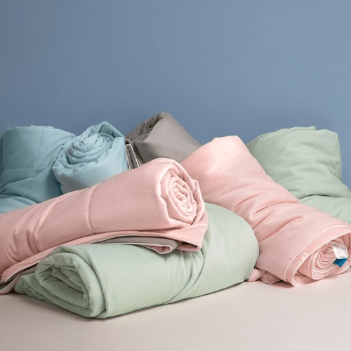 Breathable Cooling Blanket Comforter Summer Lightweight Reversible Quilted Fabric - Image 3