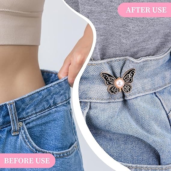 Button Pin for Pants Waist Tightener with Butterfly Design and No Sew Installation - Image 12