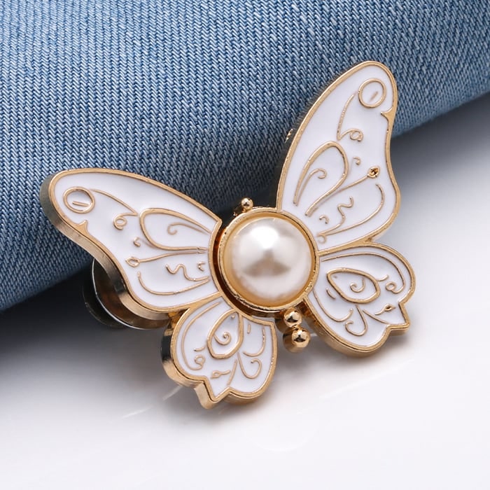 Button Pin for Pants Waist Tightener with Butterfly Design and No Sew Installation - Image 2