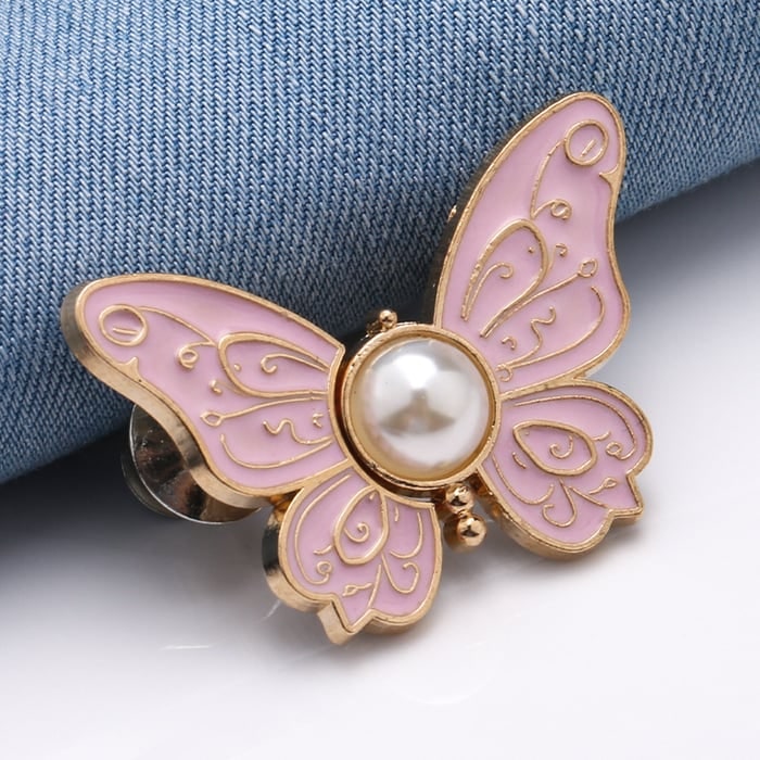 Button Pin for Pants Waist Tightener with Butterfly Design and No Sew Installation - Image 3