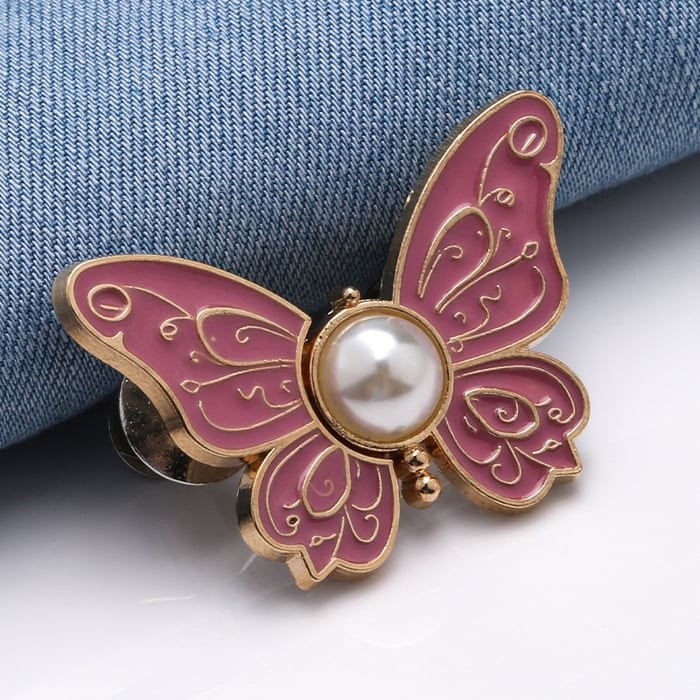 Button Pin for Pants Waist Tightener with Butterfly Design and No Sew Installation - Image 4